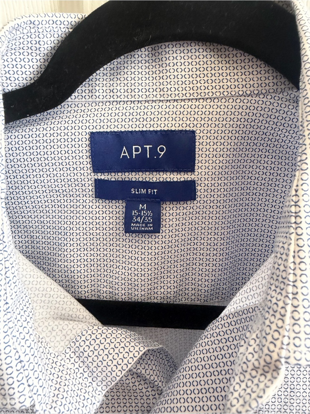 5 for $25! Apt. 9 Light Blue Micro-Pattern Dress Shirt - Picture 2 of 4